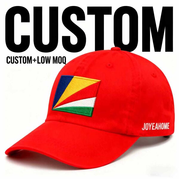Seychelles Independence Baseball Cap Factory - Flag Embroidery Hat Low MOQ Free Mock-Up