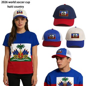 Haiti Soccer Baseball Cap Factory - 6-Panel Cotton Embroidery Sporty Team Hat