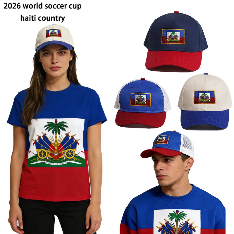 Haiti Soccer Baseball Cap Factory - 6-Panel Cotton Embroidery Sporty Team Hat