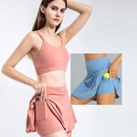 Women's Athletic Sets Manufacturer - 2-Piece Washable Stretch Sports Yoga Skirt