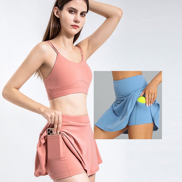 Women's Athletic Sets Manufacturer - 2-Piece Washable Stretch Sports Yoga Skirt