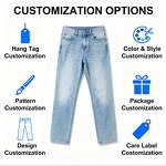 Women's Denim Jeans Manufacturer - Custom Logo High-Waisted Straight Leg Casual