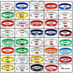 World Cup Silicone Wristbands Factory - Custom Country Flags Waterproof Sporty