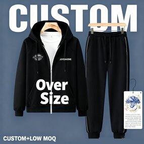 Oversized Hoodies Factory - Men's Heavyweight Zip up Boxy Custom Embroidery