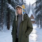 Kids Buffalo Plaid Hat Factory - Color Block Faux Fur Earflap Trooper Trapper