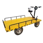 Electric Flat Car Supplier - Four-wheel Warehouse Cargo Flatbed Trolley