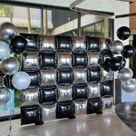 Black Silver Square Foil Balloons Manufacturer - Custom 19-Inch Double Sided Wall