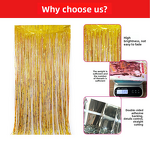 Aluminum Foil Tassels Curtain Factory - 2M Gold Silver Background Wedding Decoration