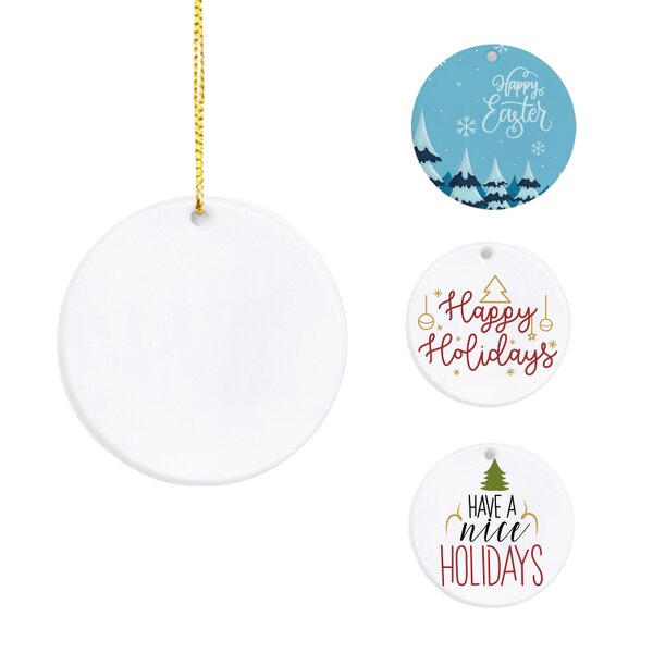 Christmas Ceramic Pendant Decoration Factory - Custom Logo Pattern Waterproof Sublimation
