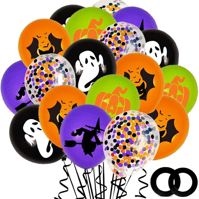 Black Orange Confetti Balloon Set Factory - Wholesale Custom for Halloween Party