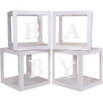PVC Balloon Box Blocks Set Factory - Wholesale 4pcs/set White Clear Baby Shower
