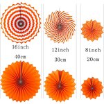 Halloween Paper Fan Flowers Factory - Set of 6 DIY Wall Decor Hanging Crafts