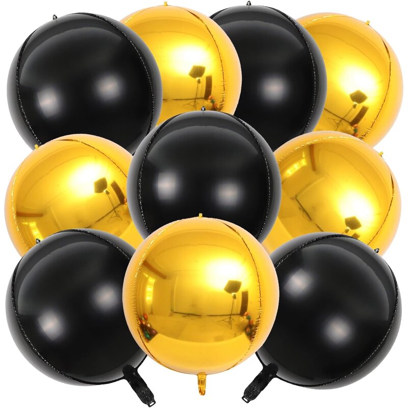 4D Sphere Foil Balloons Factory - 10-Pcs/set 22Inch Pure Color Aluminum Circle