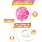 Black Agate Foil Helium Balloons Manufacturer - 6pcs/set 22 Inch 4D Marble Christmas