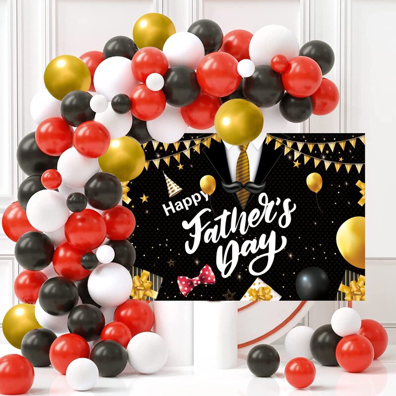 Father's Day Balloons Garland Arch Kit Manufacturer - Sweet Red Gold Theme Color Props