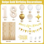 Sand White Gold Birthday Decorations Factory - Cream Gold Clear Banner Fringe Party