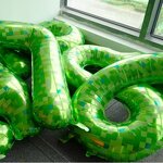 Green Mosaic Number Balloons Factory - 40 Inch Big Size Helium for Easter Halloween