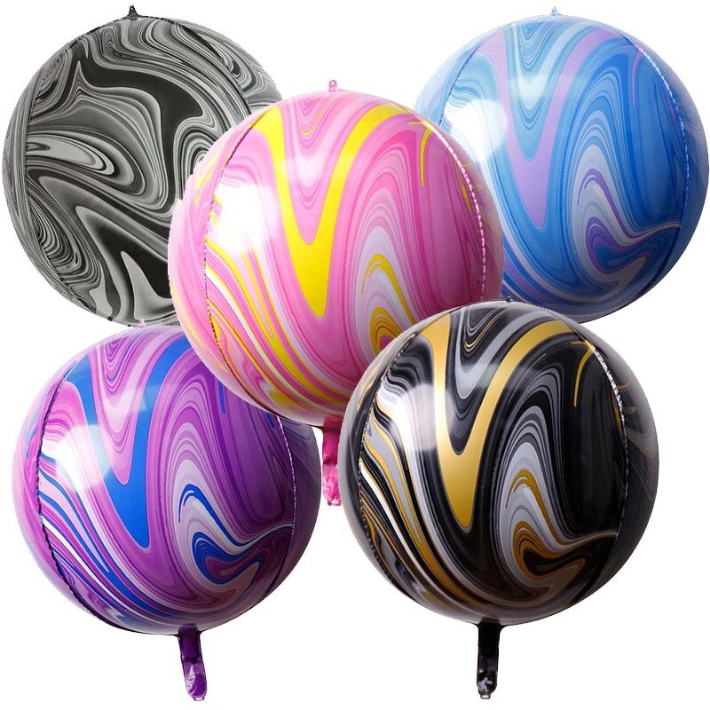 Agate Aluminum Foil 4D Balloons Factory - 6 Pcs/set 22 Inch Marble Pattern