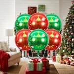 4D Foil Balloon for Christmas Factory - 22 Inch Red Green Set Party Decorations