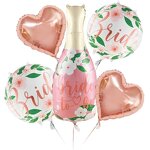 Champagne Bottle Foil Balloons Manufacturer - Set of 5 for Bridal Shower Wedding