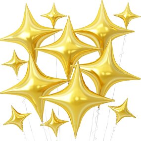 Star Shaped Aluminum Balloons Factory - Set of 12 10\" & 26\" for Birthday Baby Shower