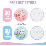 Gender Reveal Badge Set Manufacturer - 60pcs Blue & Pink Brooch for Baby Shower