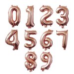 Gold Rose Gold Number Balloons Factory - 16 Inch Aluminum Foil Birthday Wedding