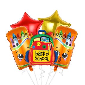 First Day of School Party Decorations Factory - Custom Welcome School Bus Apple Foil