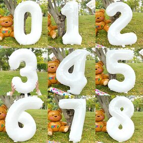 White Number Foil Balloon Manufacturer - High Quality 32 Inch Photography Props
