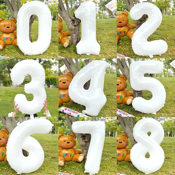 White Number Foil Balloon Manufacturer - High Quality 32 Inch Photography Props