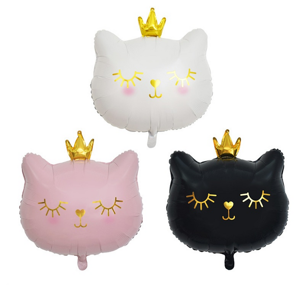 Crown Cat Foil Balloon Manufacturer - Pink Black Cartoon for Baby Party Decor
