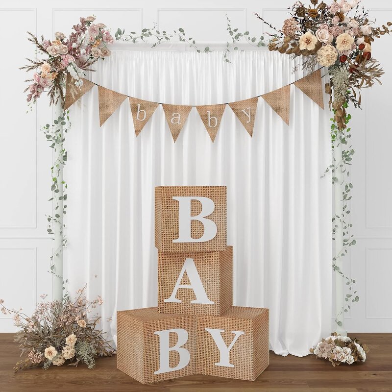 Baby Boxes with Letters Factory - 4pcs Rustic Farmhouse Style Boho Balloon Boxes