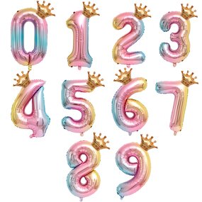 Gradient Crown Number Balloon Manufacturer - Cheap 32-inch Wedding Birthday Party