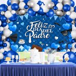 Father's Day Balloons Garland Arch Kit Factory - Blue Theme Happy Family Background