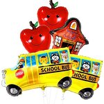School Bus Balloon Set Manufacturer - Wholesale Eco-Friendly 4 Pcs/Pack Foil Decor