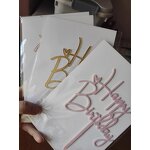 Black Gold Heart Cake Toppers Factory - Wholesale New Acrylic Handmade Ins Style