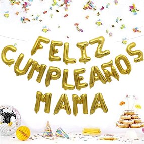 Gold Foil Happy Birthday Balloons Manufacturer - Custom 16 Inch Feliz Cumpleanos Mama