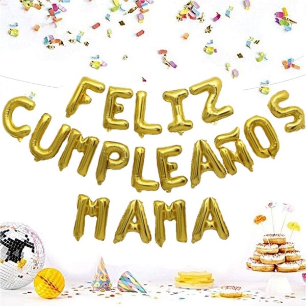 Gold Foil Happy Birthday Balloons Manufacturer - Custom 16 Inch Feliz Cumpleanos Mama