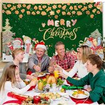 Merry Christmas Banner Factory - High Quality 72x45 Inch Green Tree Santa