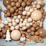 Beige 4D Aluminum Balloon Set Factory - 6pcs 22-Inch for Graduation Christmas