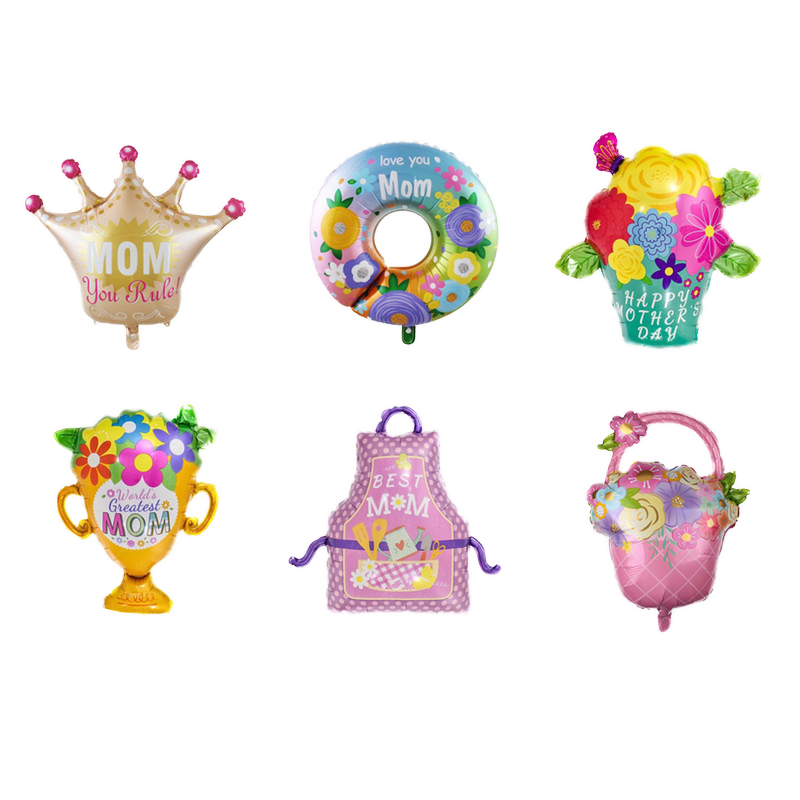 Mother's Day Crown Series Balloons Factory - Aluminum Foil Trophy Wreath Apron Decor