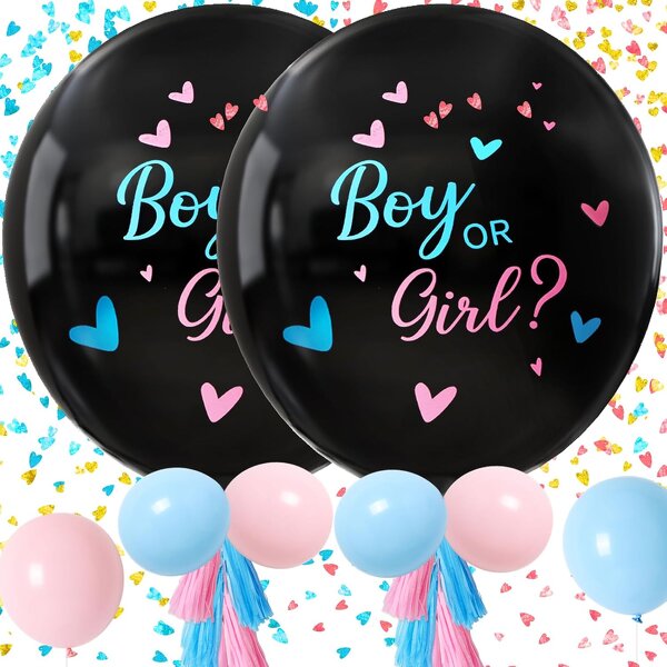 Latex Balloon Set Factory - 36 Inch Boy or Girl Confetti Kit Tassels Decorations