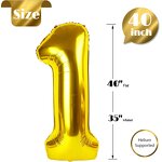 Custom Number Foil Balloon Manufacturer - 40 Inch Gold Color Birthday Baby Shower