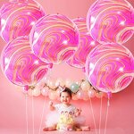 Black Agate Foil Helium Balloons Manufacturer - 6pcs/set 22 Inch 4D Marble Christmas