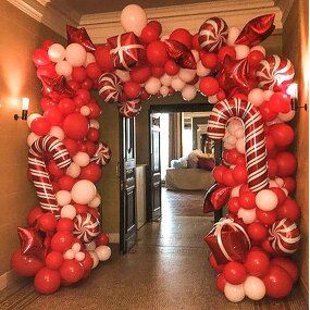 Christmas Balloon Arch Kit Manufacturer - Candy Cane Foil Balloons Party Accessories