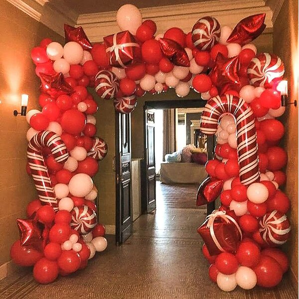 Christmas Balloon Arch Kit Manufacturer - Candy Cane Foil Balloons Party Accessories