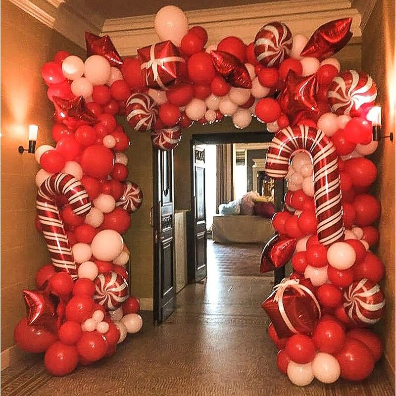 Christmas Balloon Arch Kit Manufacturer - Candy Cane Foil Balloons Party Accessories