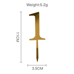 Gold Color Cake Toppers Manufacturer - Wholesale Custom Waterproof Acrylic 0-9