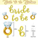Bridal Shower Balloon Set Factory - Wholesale Diamond Ring Banner Gold Letters