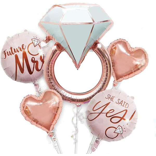 Diamond Ring Foil Balloon Set Manufacturer - Custom for Bridal Shower Engagement